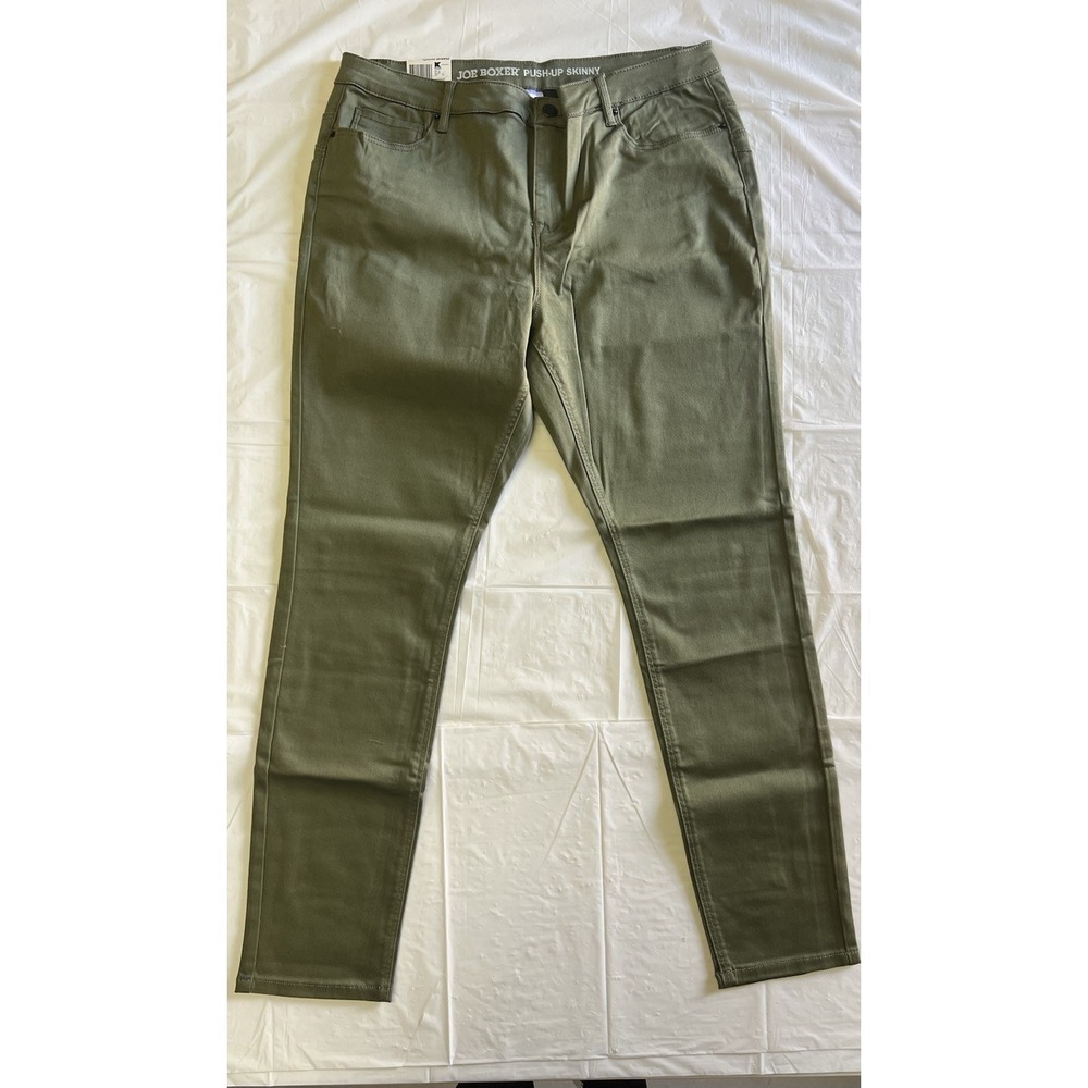 Joe Boxer Push Up Skinny Green Pants Women's Size 17